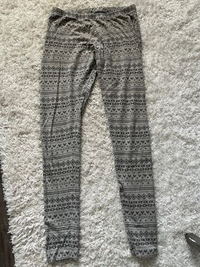 Mossimo Supply Co. Light Gray & Charcoal Patterned Lounge Leggings